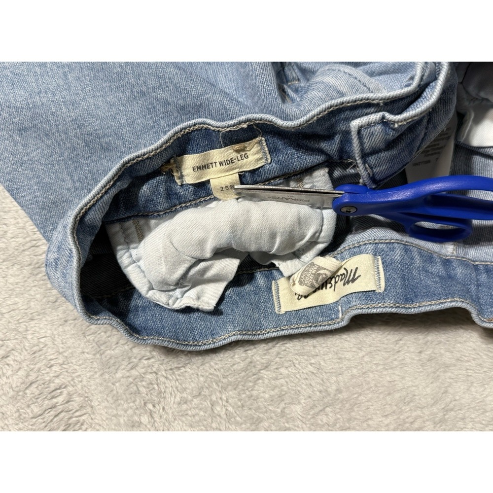 Madewell Emmett Wide Leg Jeans Womens 25 Petite Light Wash Blue High Rise Crop - Picture 6 of 10